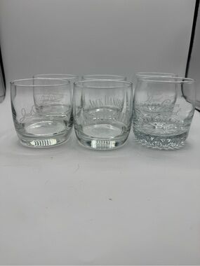 Alcohol Branded Rocks Glasses Set of Six Jack Daniels, Crown Royal